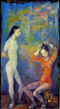 Ballerine dietro le quinte, 1948-’52, olio su tela, cm 125x70, Napoli, collezione Verio